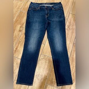 Old Navy Curvy Mid-Rise dark wash jeans, size 10 regular.